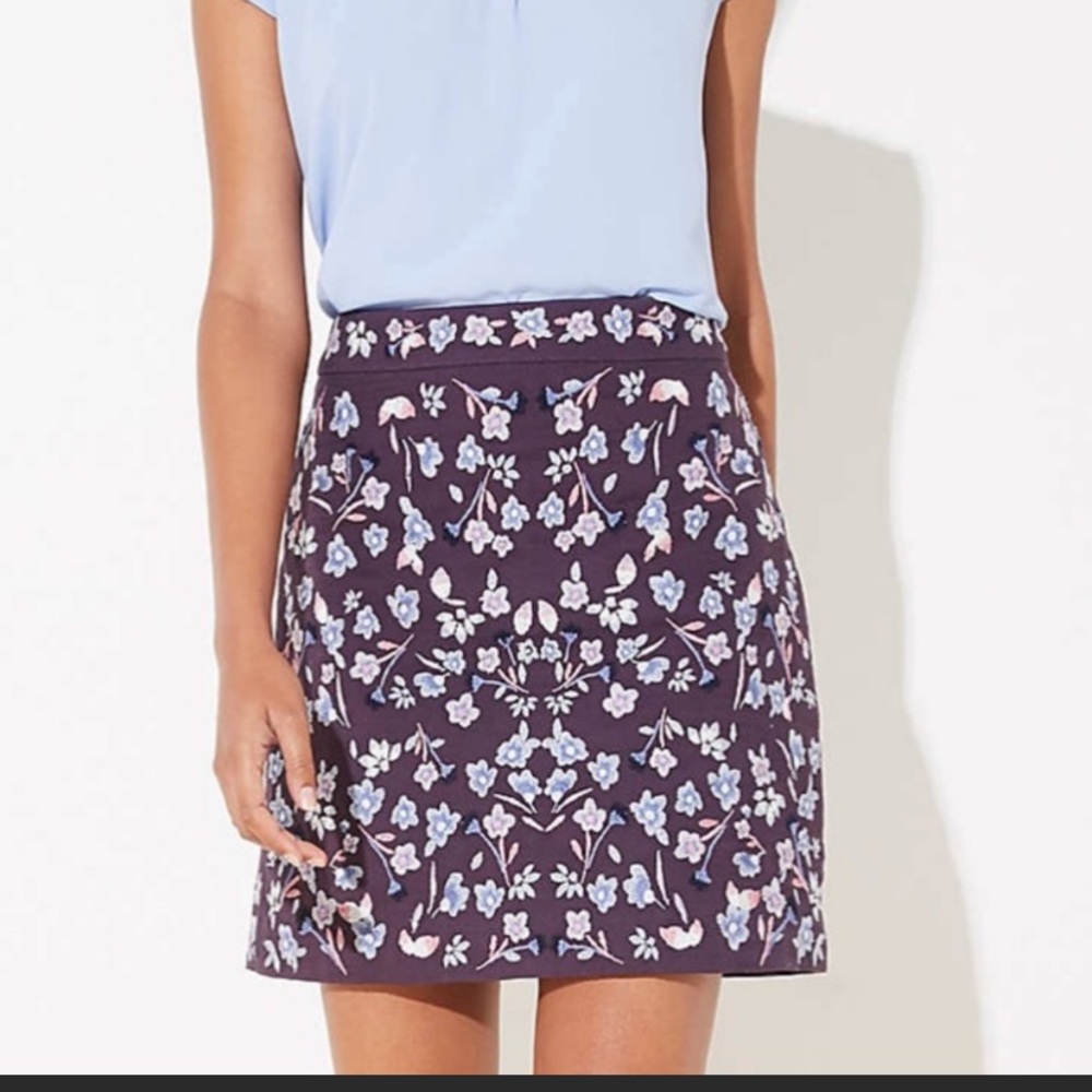 2/$20 Loft embroidered floral skirt size 2